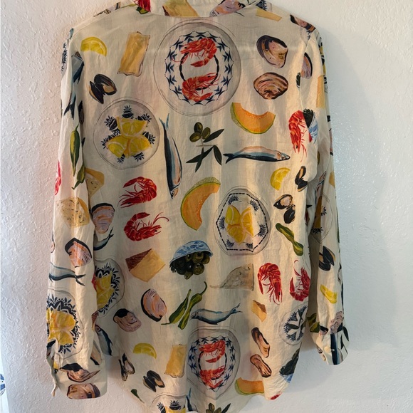Lisa Says Gah Seafood Print Blouse - Multicolor - Picture 7 of 10